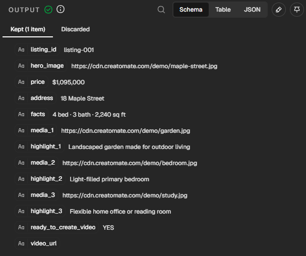 n8n Filter node that passes only rows marked YES in the ready_to_create_video column.
